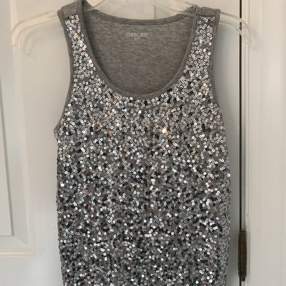 Cherokee Other - Girls silver/grey sequin Cherokee top size XL